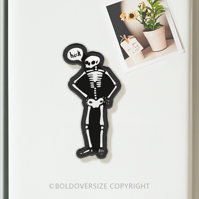 Vintage Heck Skeleton Acrylic Refrigerator Magnets