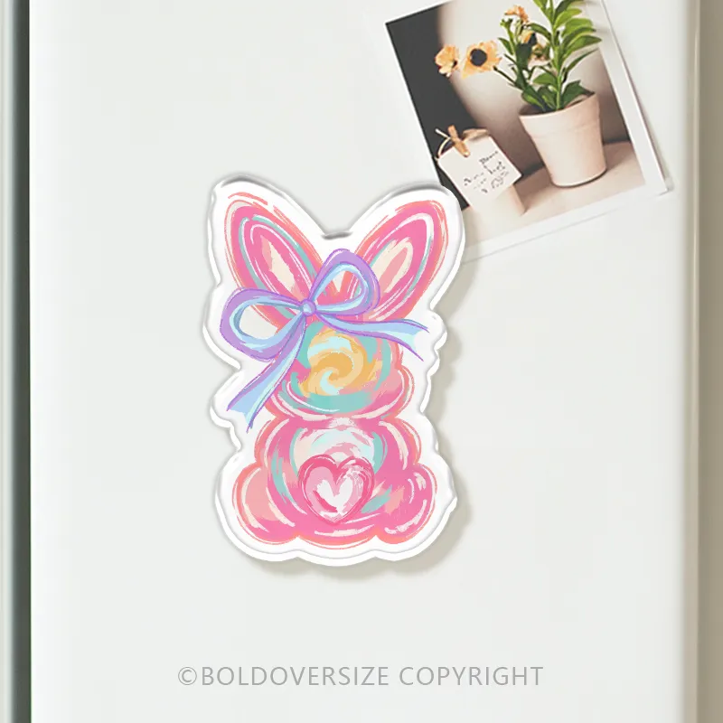 Vintage Brushstroke bunny Refrigerator Magnets