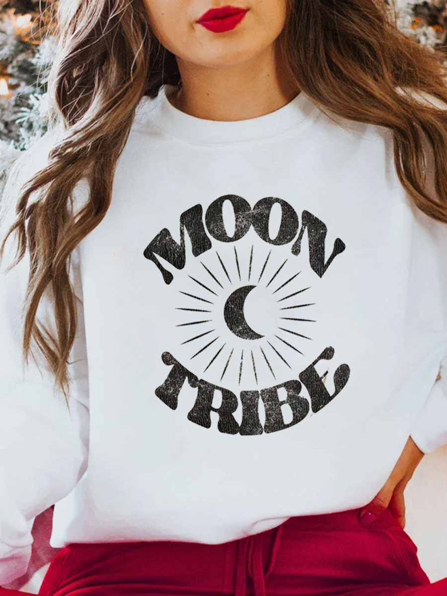 Plus Size Moon Tribe Short Sleeve Graphic Sweatshirt