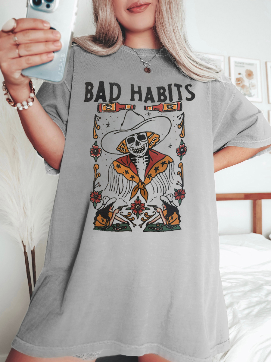 Oversized Bad Habits Graphic Tee