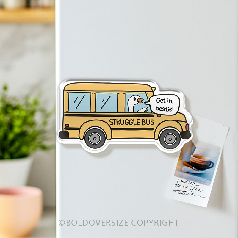 Vintage Struggle Bus Acrylic Refrigerator Magnets