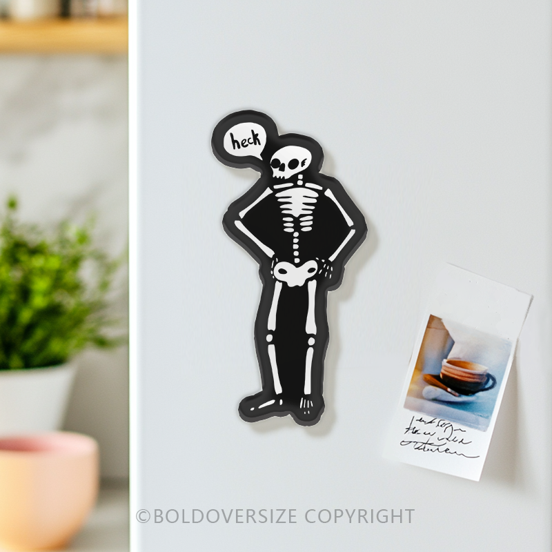 Vintage Heck Skeleton Acrylic Refrigerator Magnets