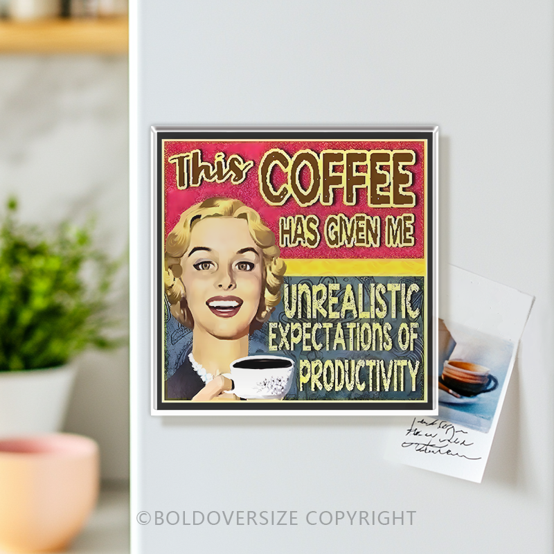 Vintage This Coffee Has Given Me Acrylic Refrigerator Magnets