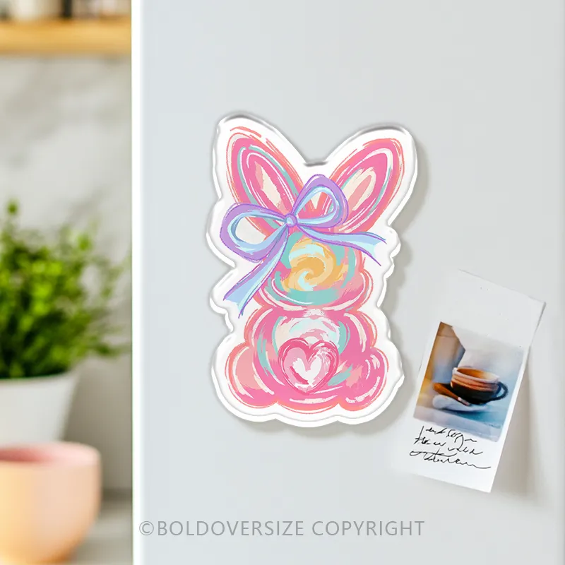 Vintage Brushstroke bunny Refrigerator Magnets