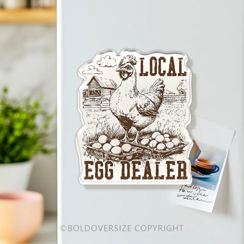 Vintage Local Egg Dealer Refrigerator Magnets