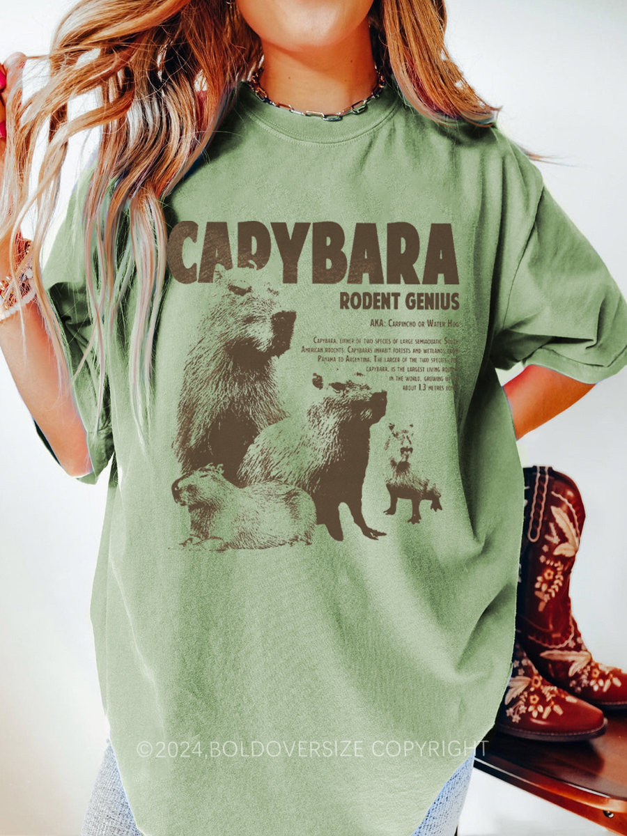 Vintage Capybara Rodent Genius Tee