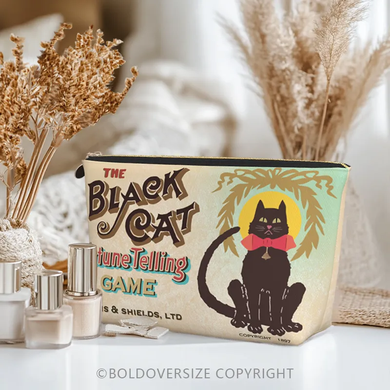 Vintage Black Cat Makeup Bags