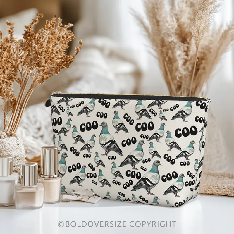 Vintage Pigeon Makeup Bags