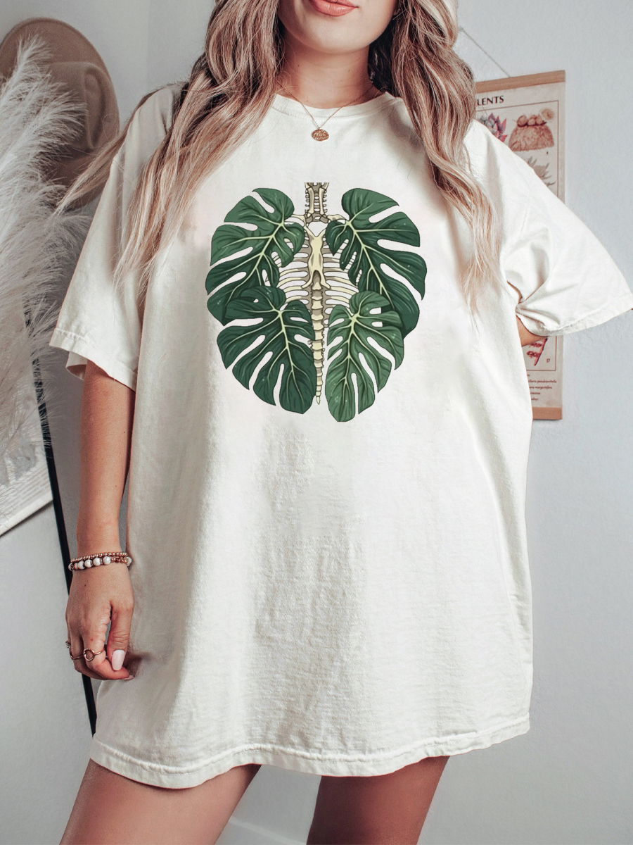Plus Size Skeleton Plant Body T-Shirt 