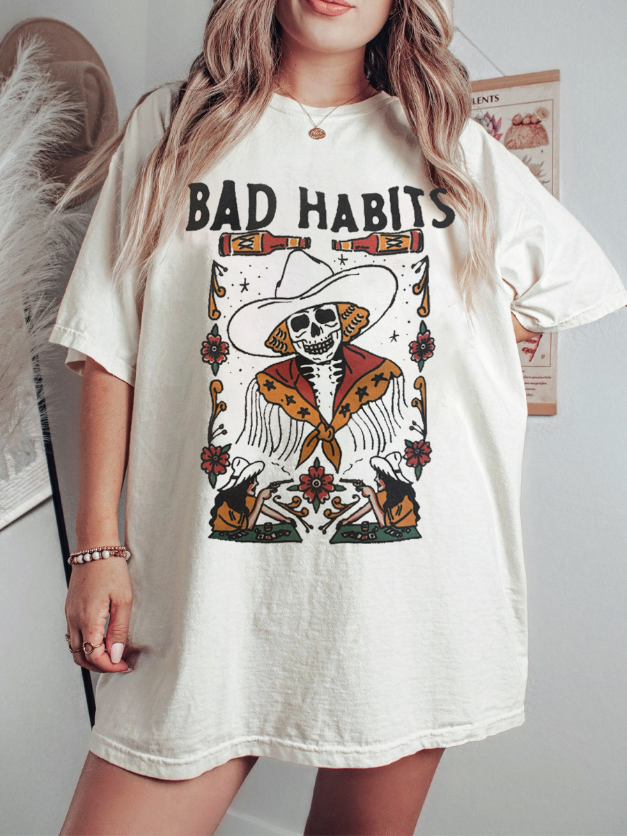 Oversized Bad Habits Graphic Tee