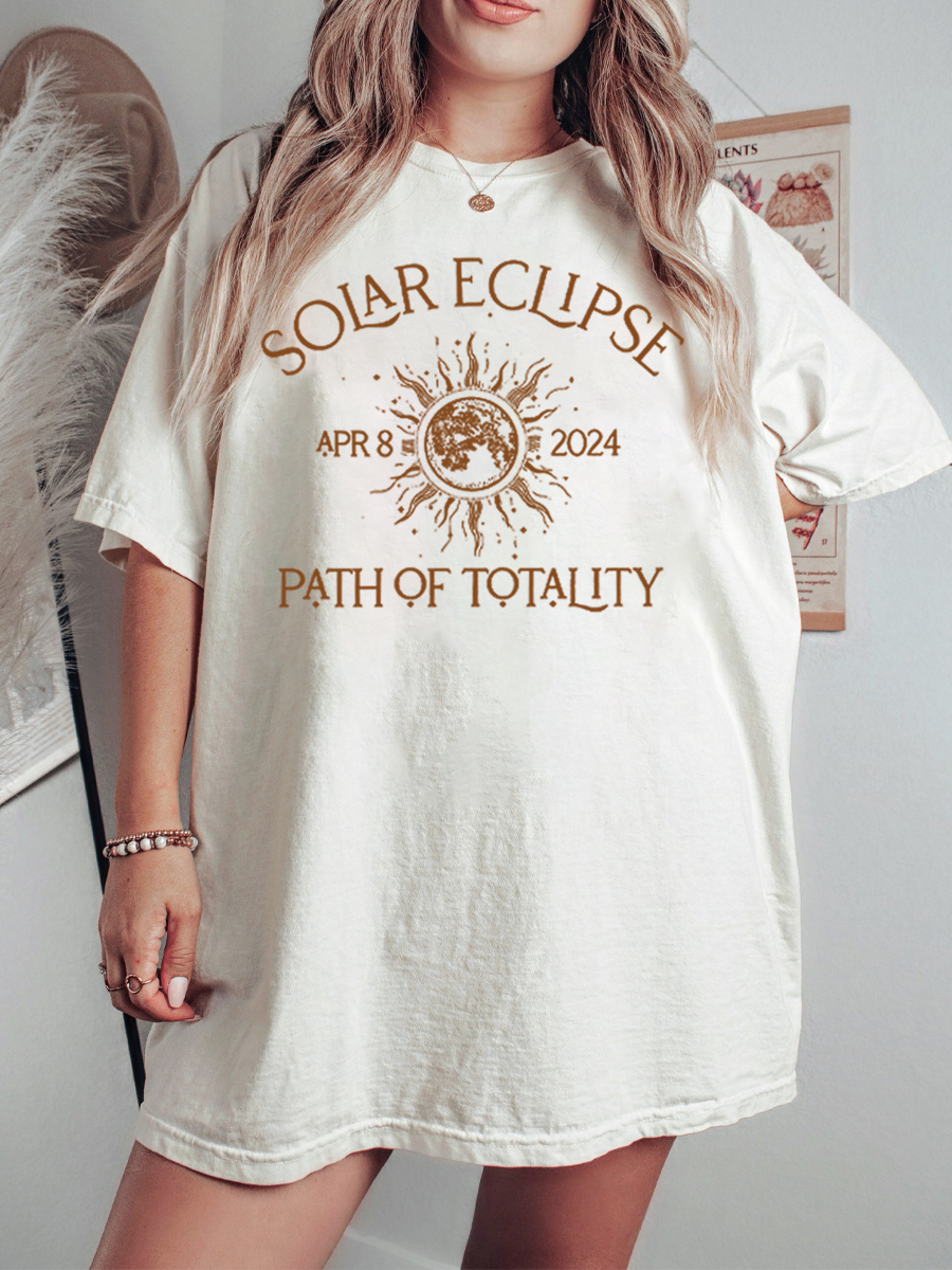 Vintage Solar Eclipse 2024 Path Of Totality  T-Shirt
