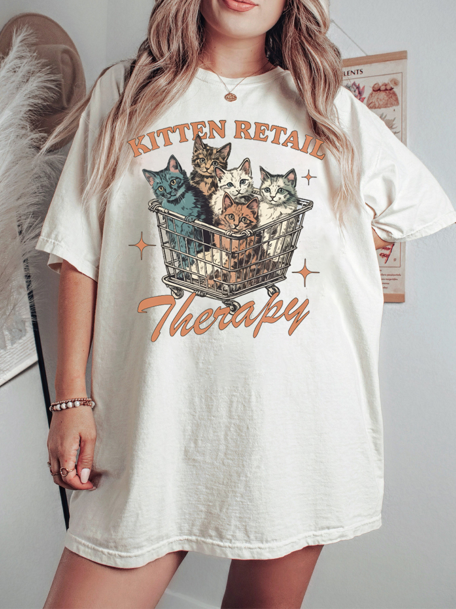 Vintage Kitten Retail Therapy T-Shirt