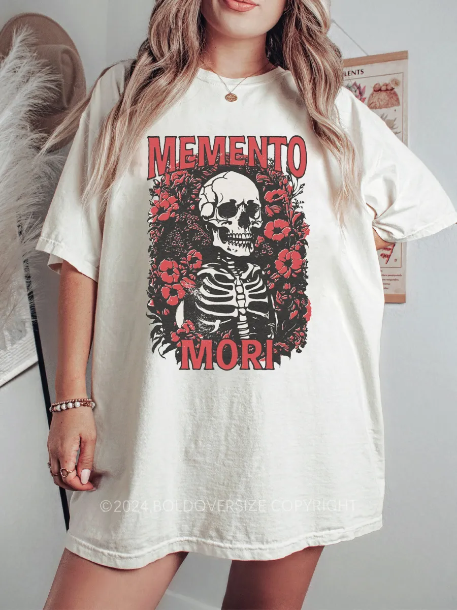 Vintage Skeleton Rose Flower Tee