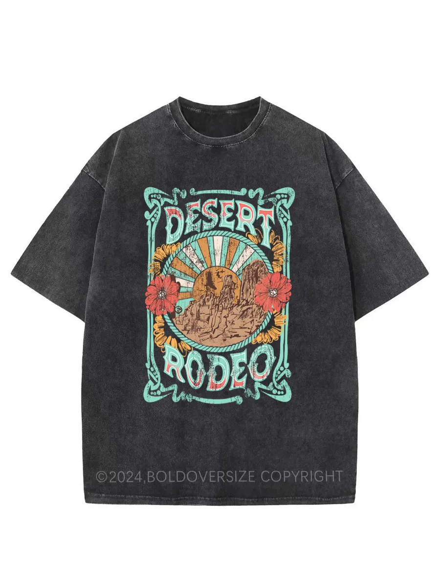 Vintage Rock & Roll Cowgirl Desert Rodeo Washed T-Shirt