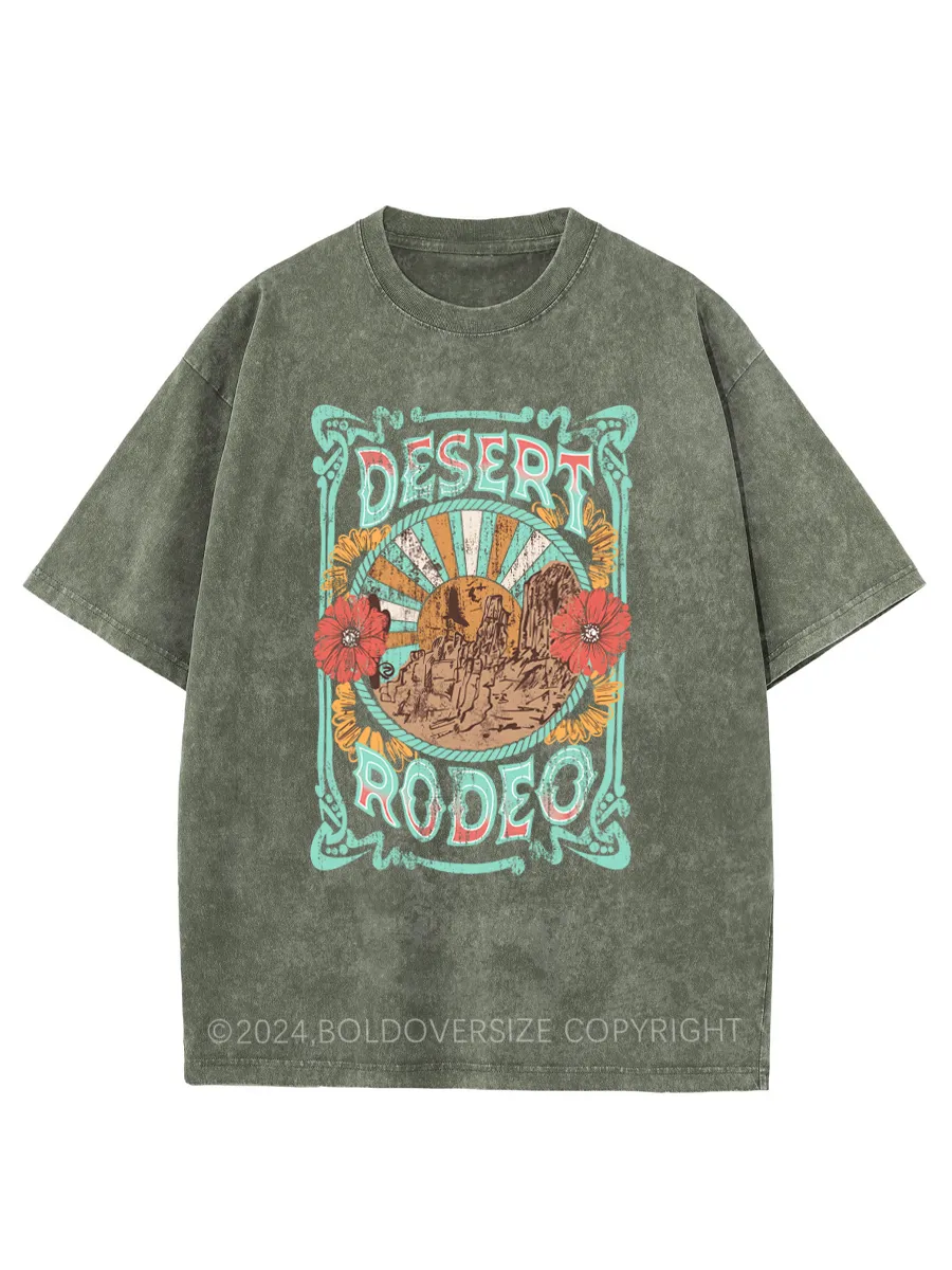 Vintage Rock & Roll Cowgirl Desert Rodeo Washed T-Shirt