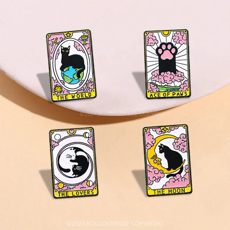 Cat Tarot Pink Cat Paw Pin
