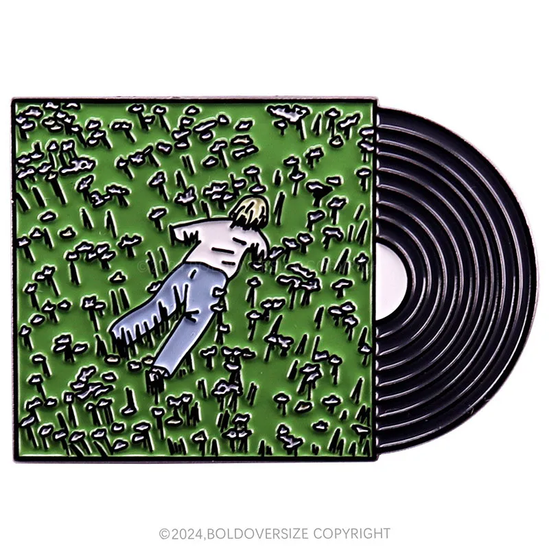 Record Album Music Inspiration Cartoon Pin