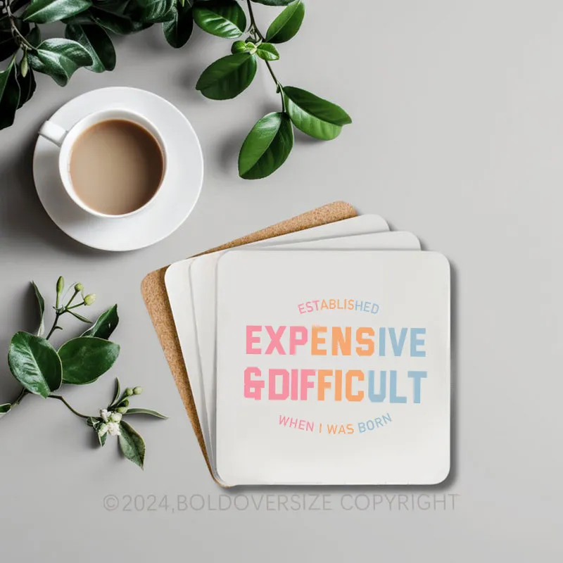 Vintage Expensive & Difficult Corkwood Coaster