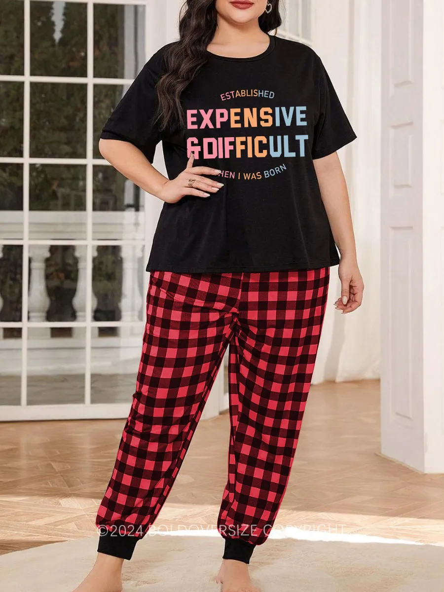 Vintage Expensive & Difficult Plaid Christmas Pajama Set