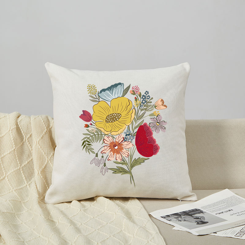 Vintage Colorful Flower Cushion Pillow