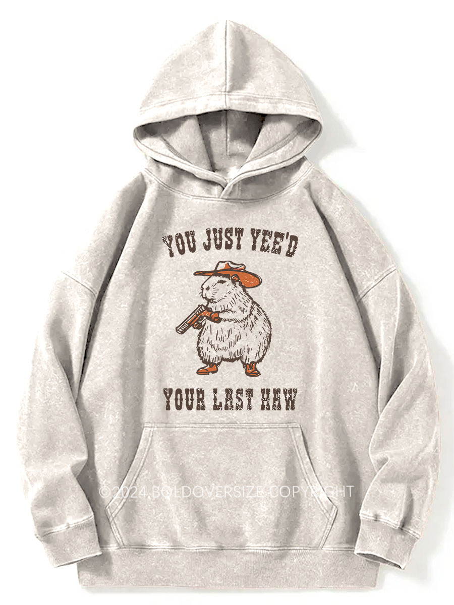 Vintage You Just Yee'D Your Last Haw Washed Hoodie