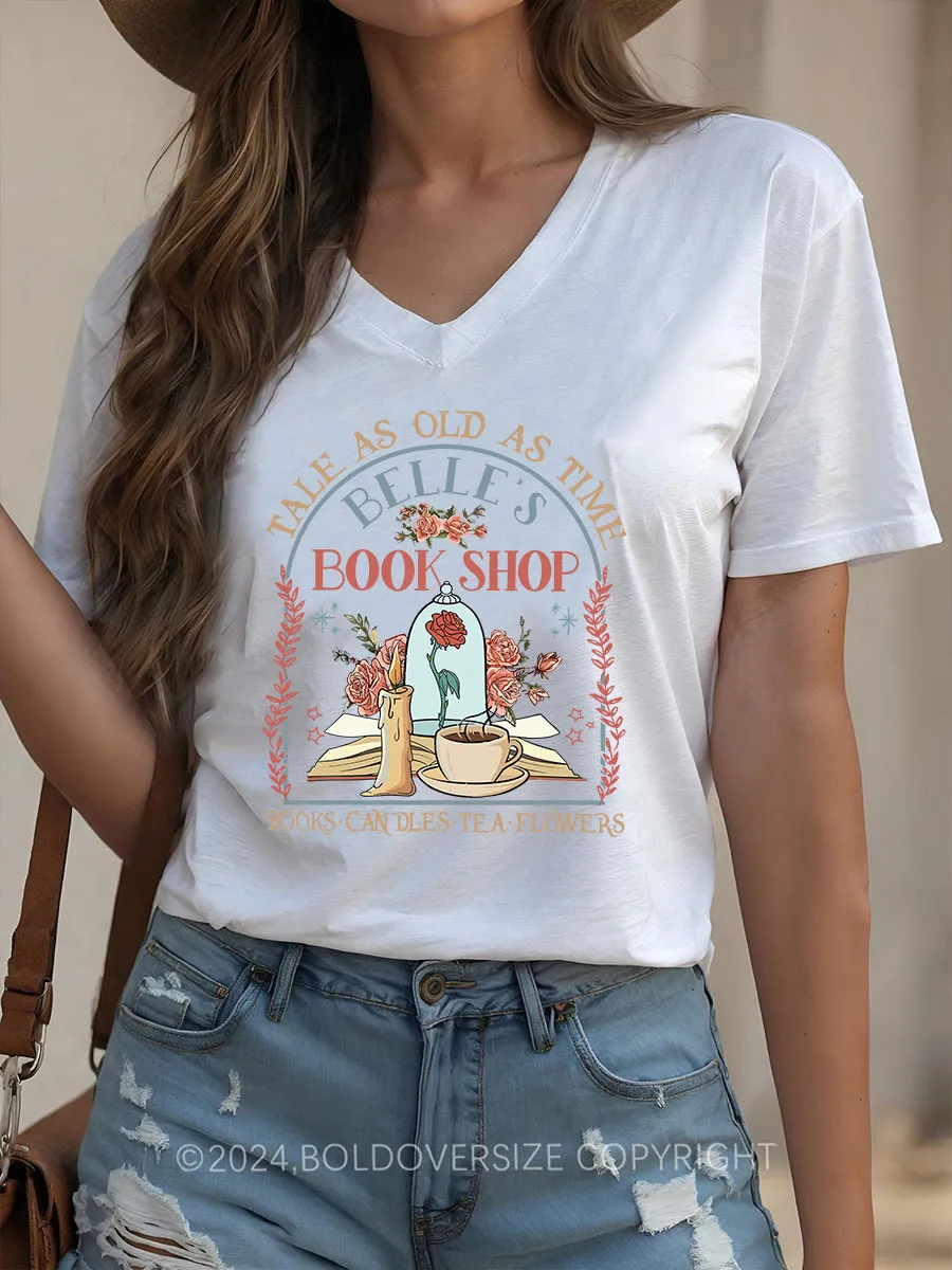 Vintage Tale As Old As Time V-Neck Tee