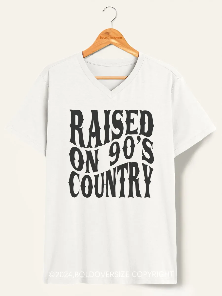 Vintage Raised On 90‘S Country V-Neck Tee