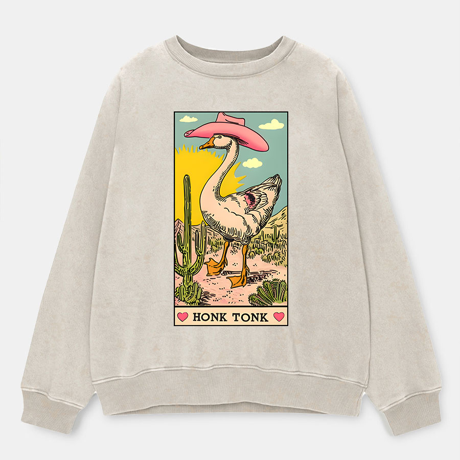 Vintage Honk Tonk Goose Washed Sweatshirt
