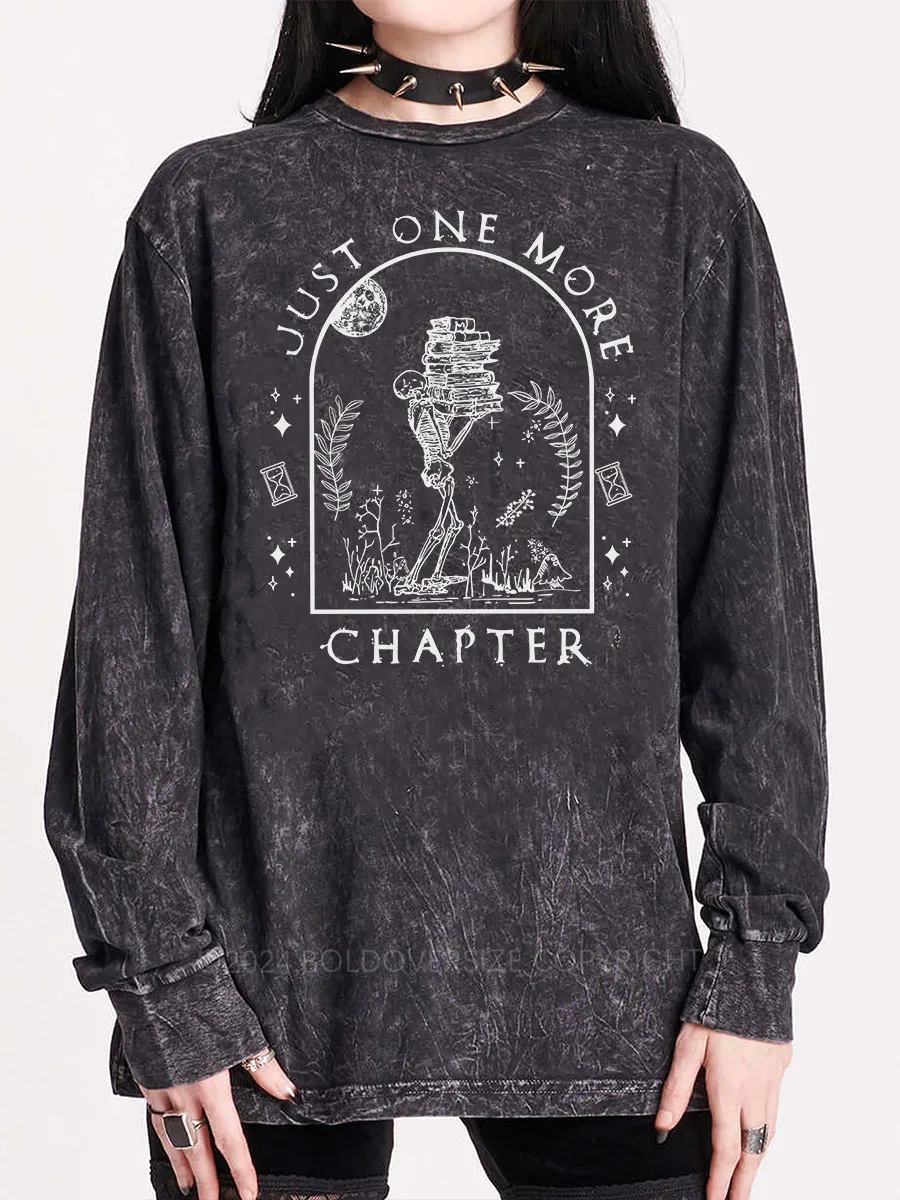 Vintage Just One More Chapter Novel Washed Long Sleeve Shirt