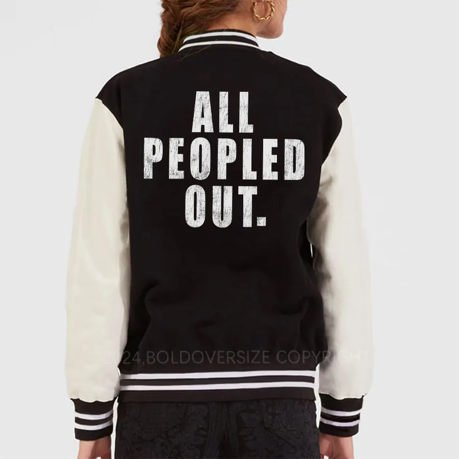 Vintage All Peopled Out Unisex Baseball Jacket