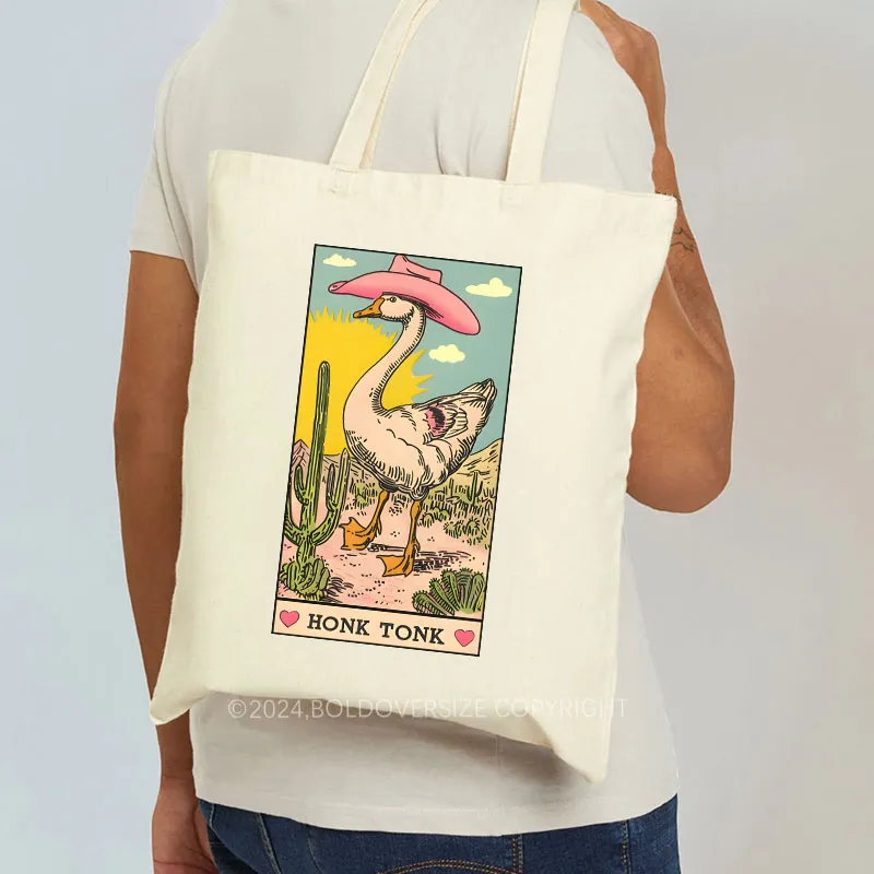 Vintage Honk Tonk Goose Tote Bag