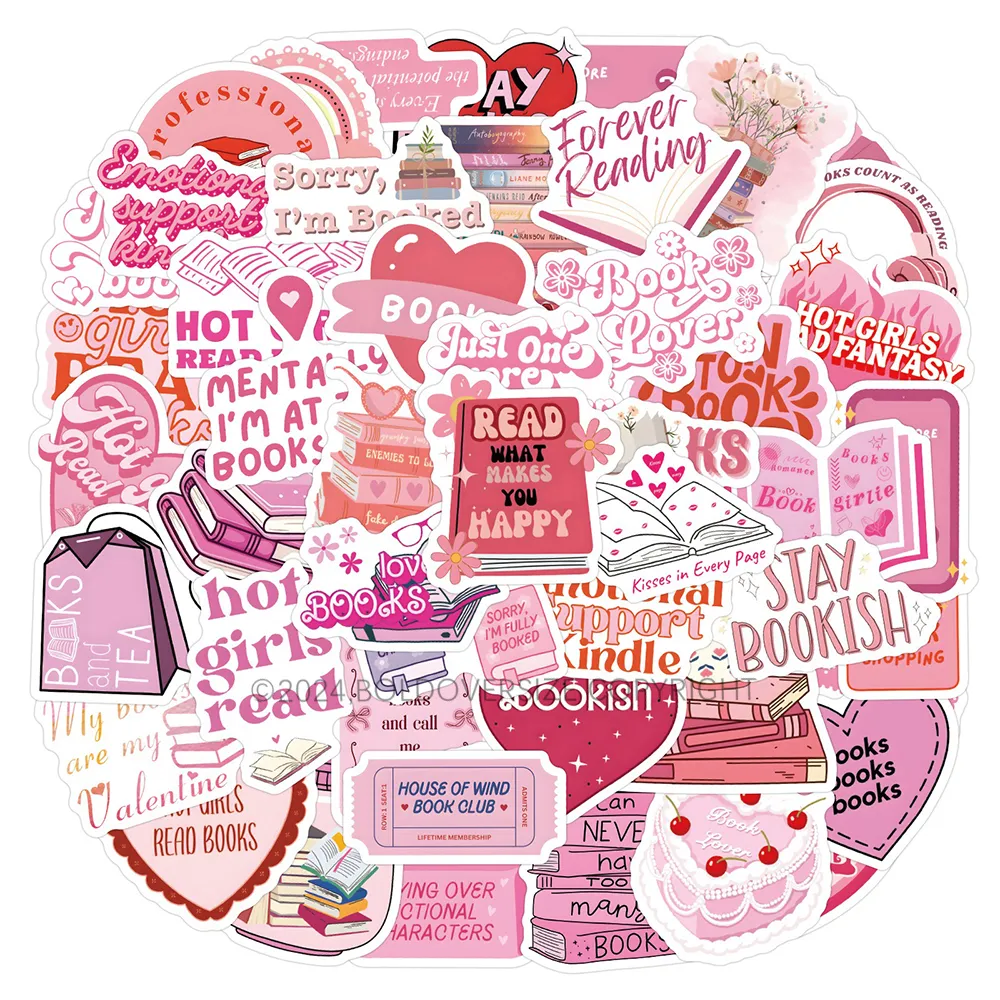 Pink Bookish Sticker