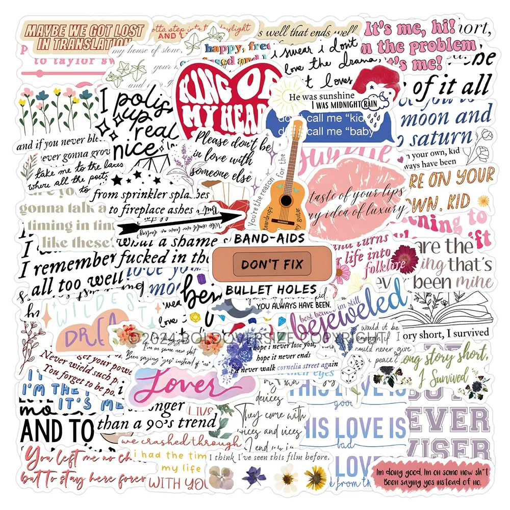 55-110pcs Lyric Sticker