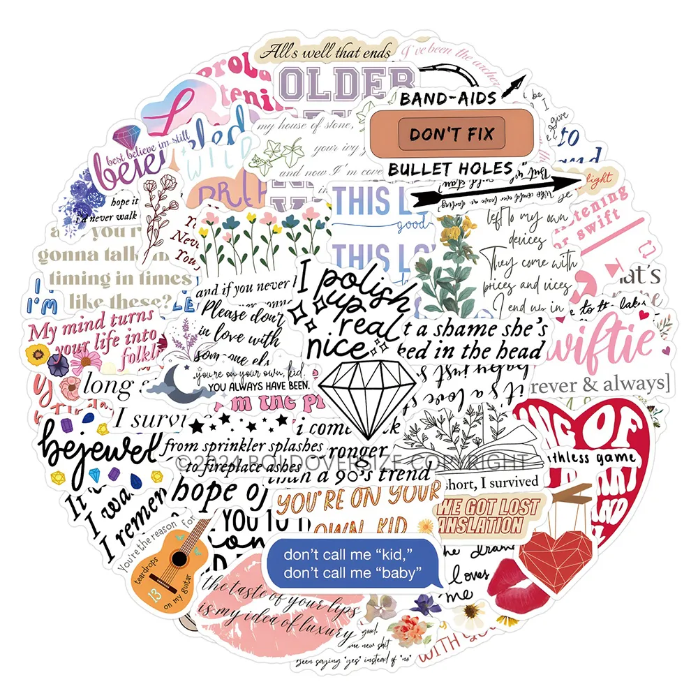 55-110pcs Lyric Sticker