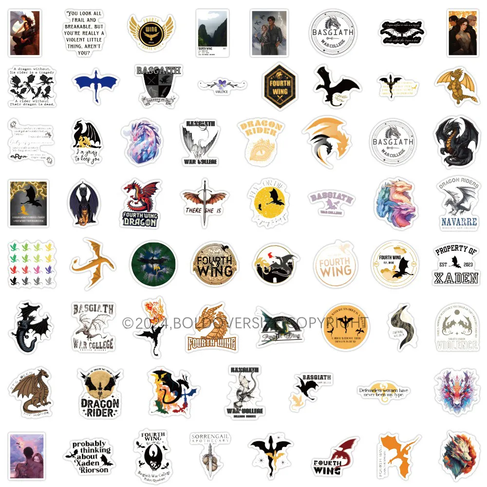 60~120pcs Fourth Wing Sticker