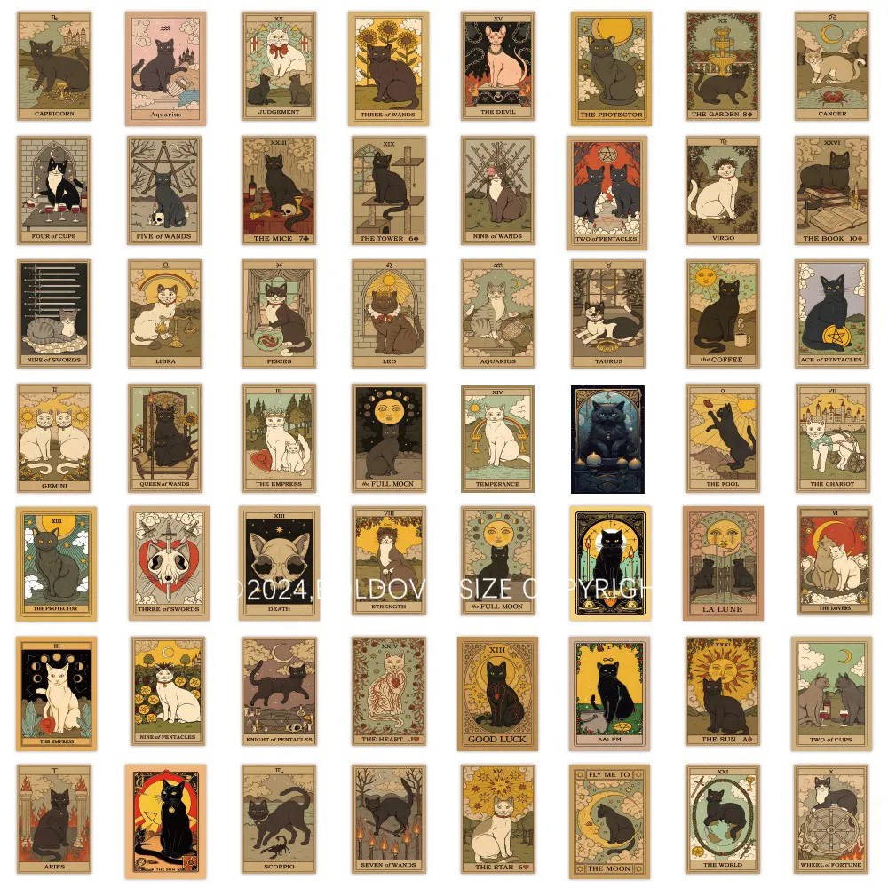 110pcs Cat Tarot Sticker