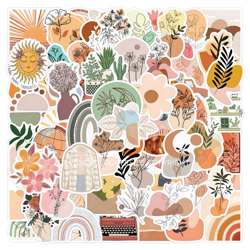 110pcs Retro Bohemian Sticker