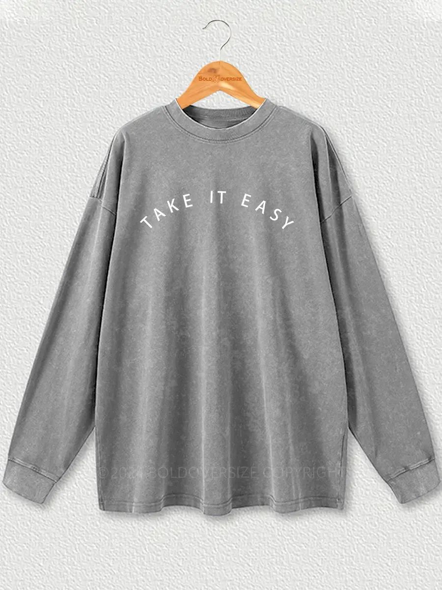 Vintage Take It Easy Washed Long Sleeve Shirt