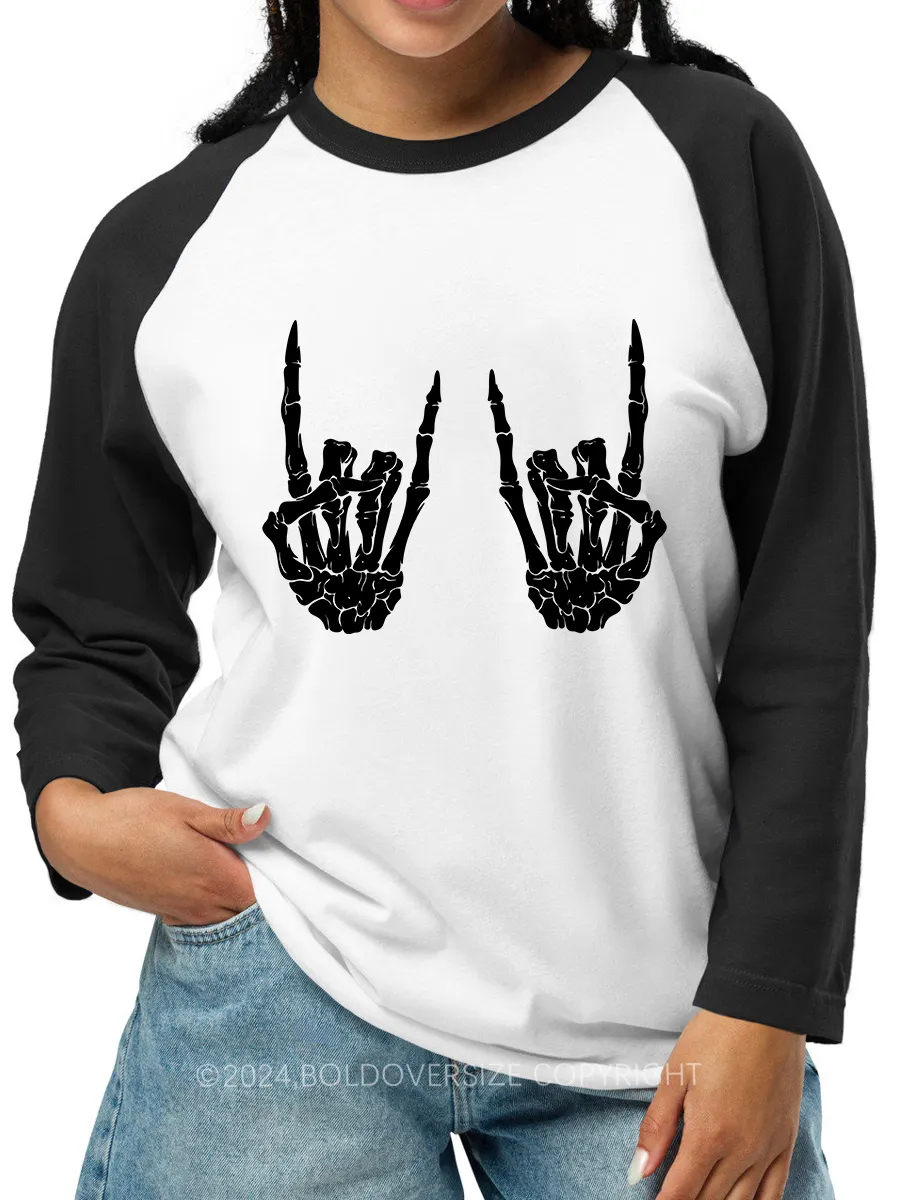 Vintage Skeleton Keep Your Hands On Me Raglan Long Sleeve T-Shirt