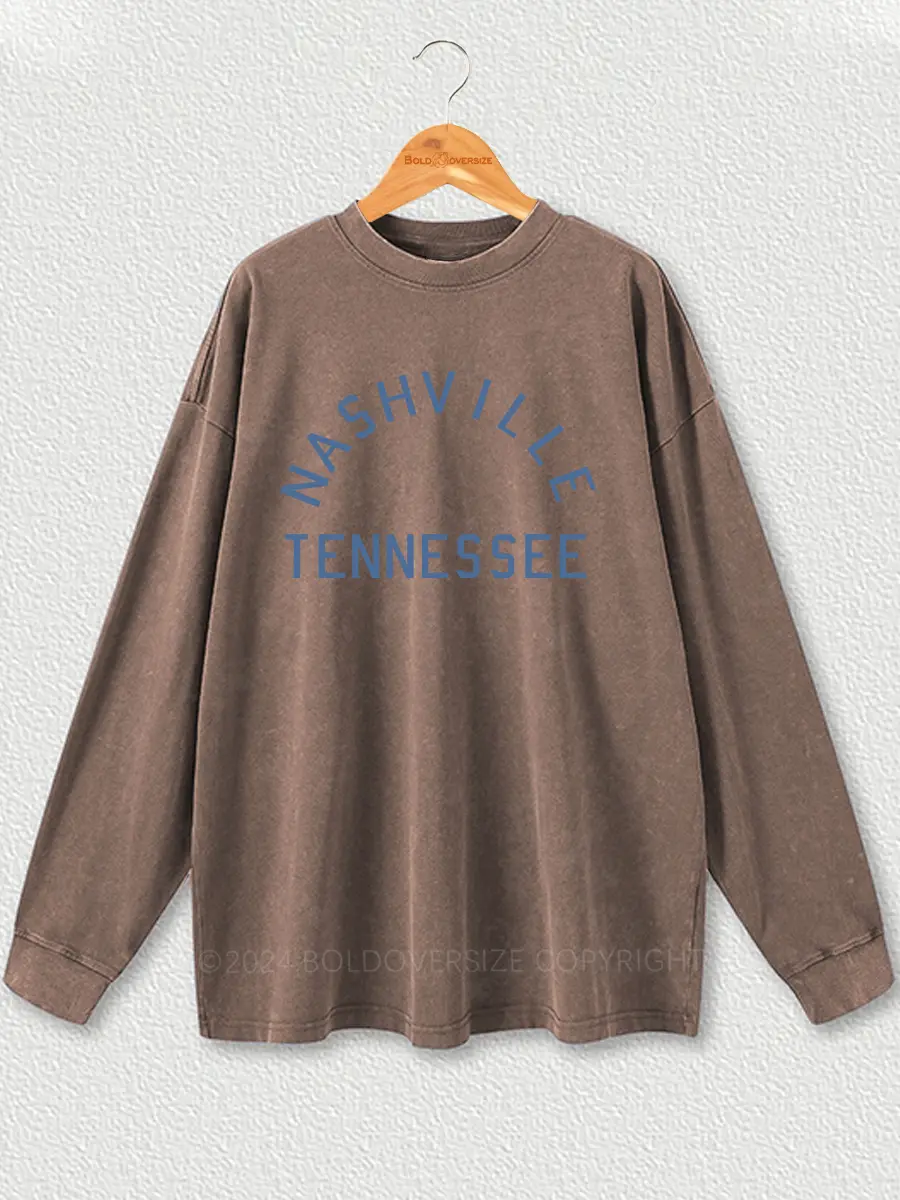 Vintage Nashville, Tennessee Washed Long Sleeve Shirt