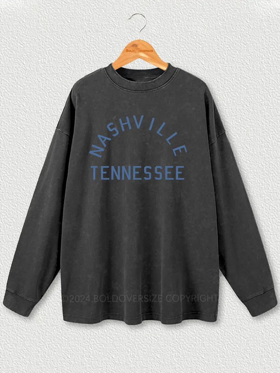Vintage Nashville, Tennessee Washed Long Sleeve Shirt