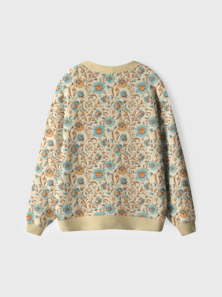 Vintage Flower Ornamental Design Sweaters