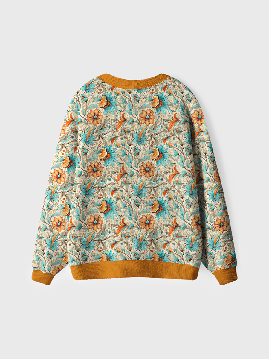 Vintage Seamless Boho Floral Style Sweaters