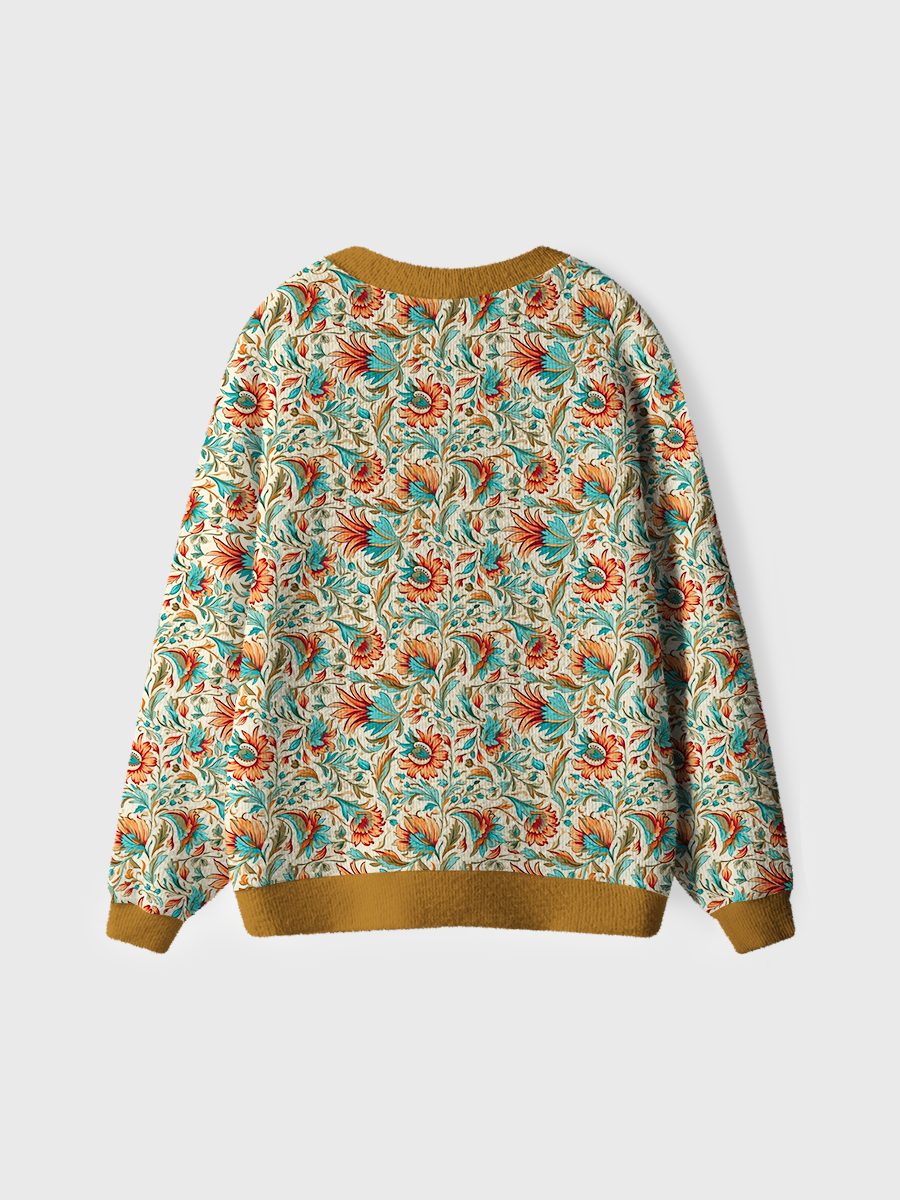 Vintage Baroque Floral Art Sweaters