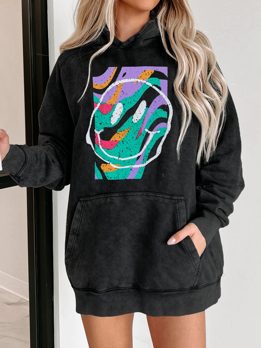 Oversized Happy Washed Hoodie