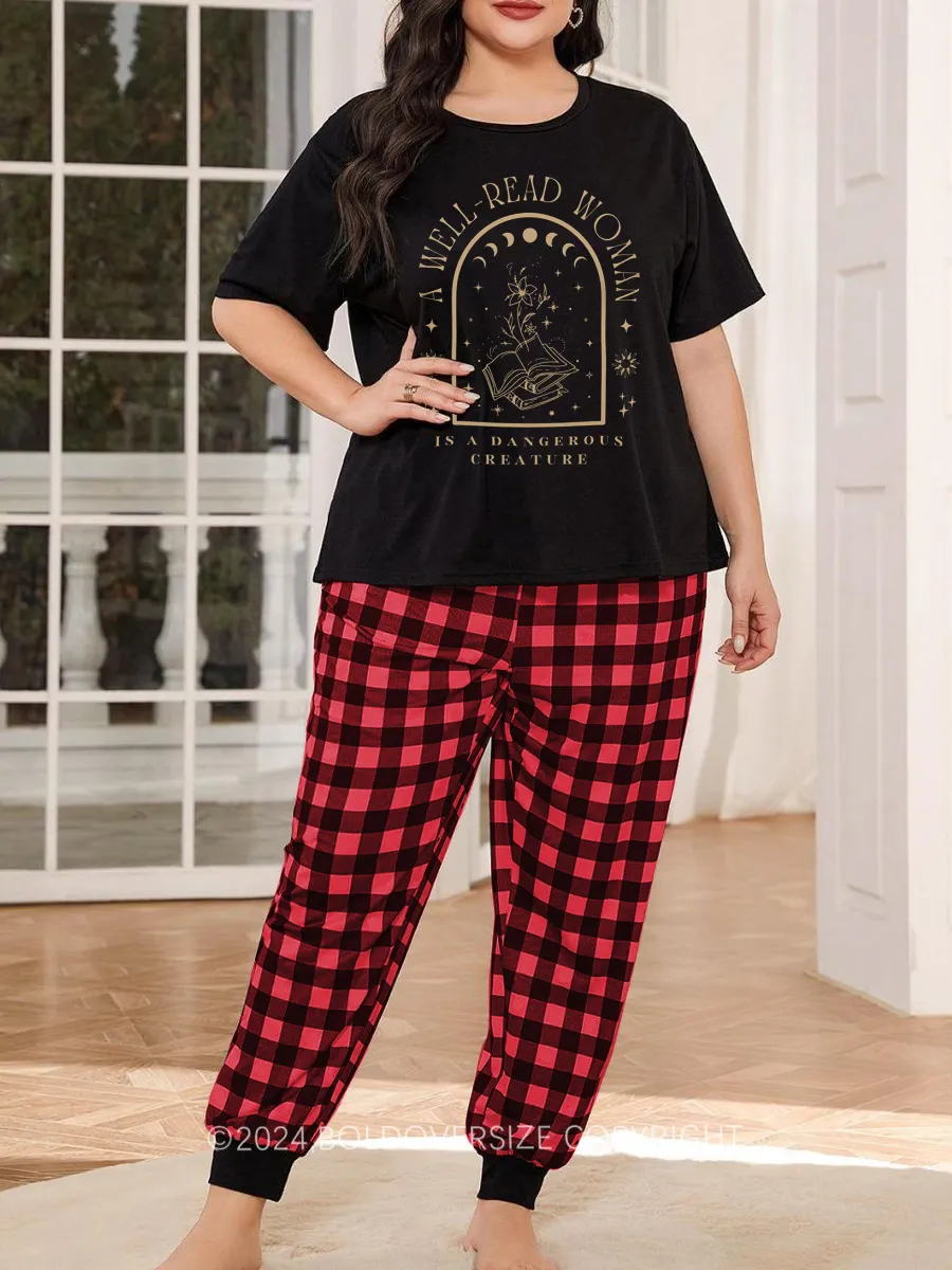 Vintage A Well Read Woman Bookish Pajama Set