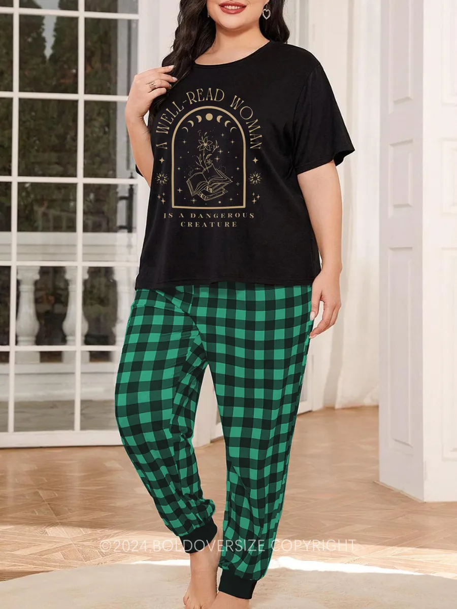 Vintage A Well Read Woman Bookish Pajama Set