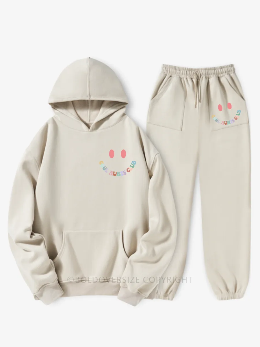 Vintage Cool Aunts Club Fleece Hoodie Suit