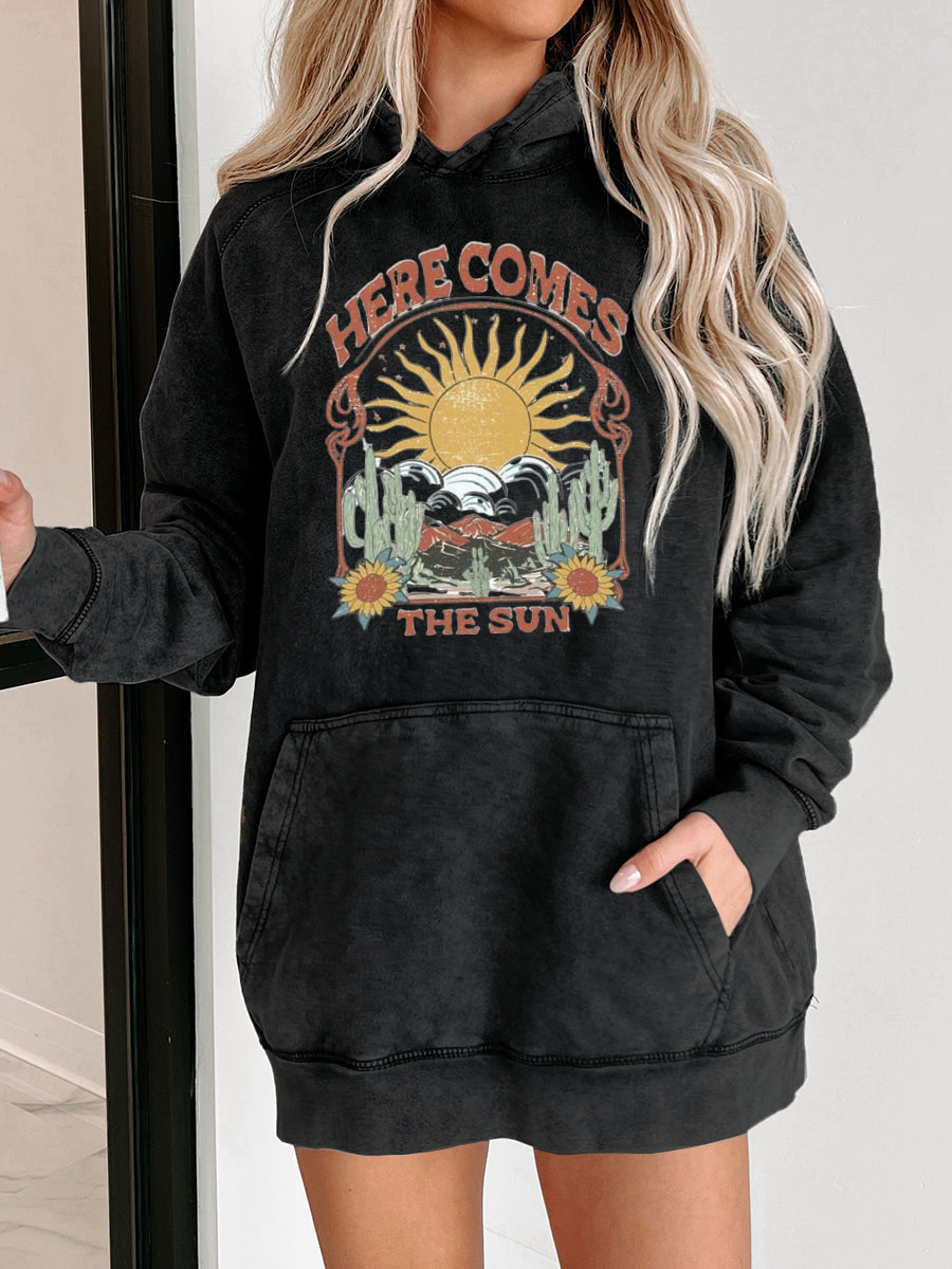 Vintage Inspired Cotton Washed Hoodie