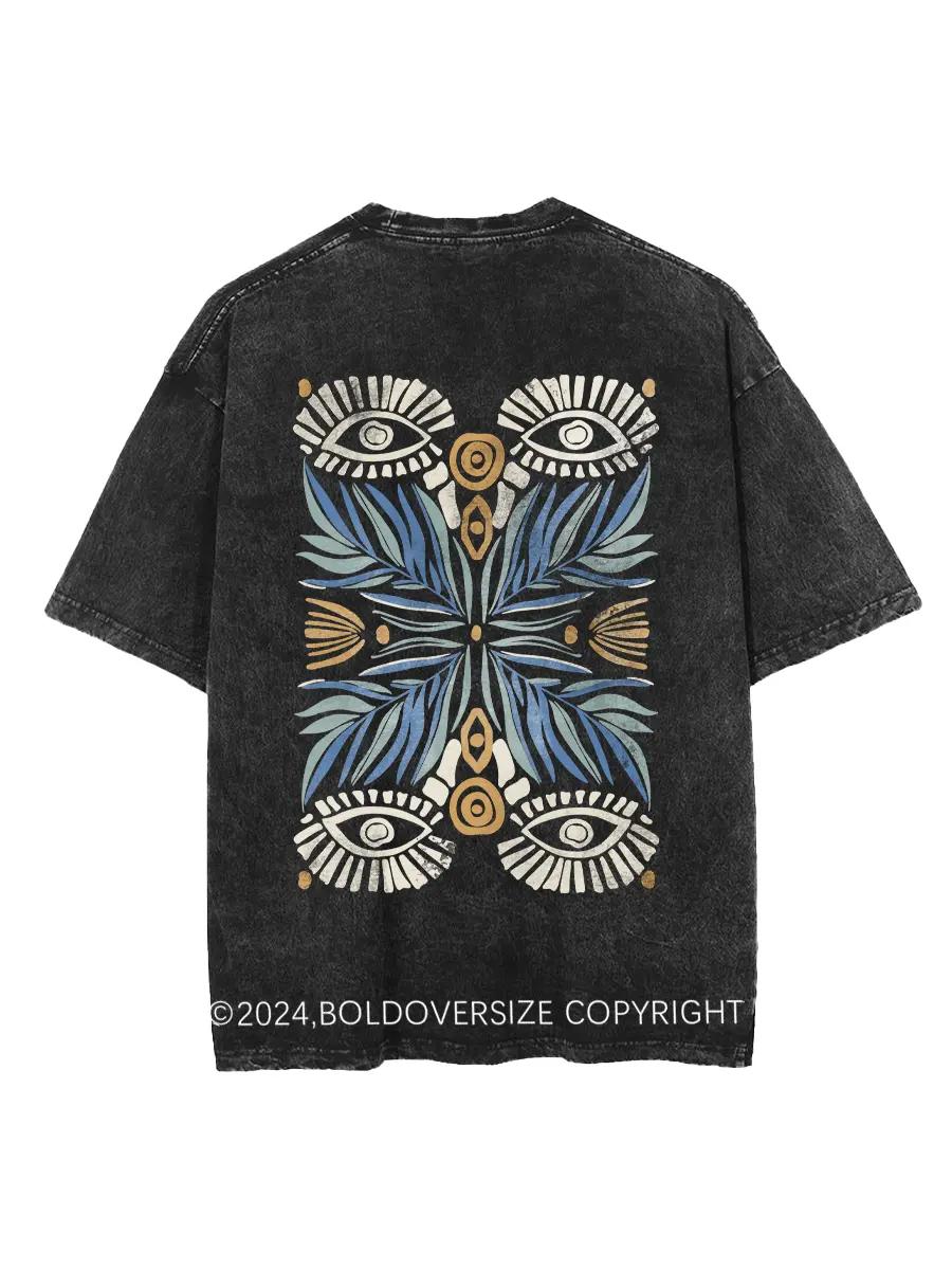 Vintage Boho Folk Art Washed T-Shirt